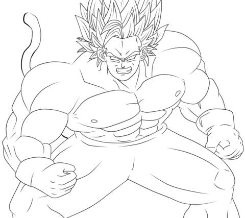 Legendary Super Saiyan  Coloring Page